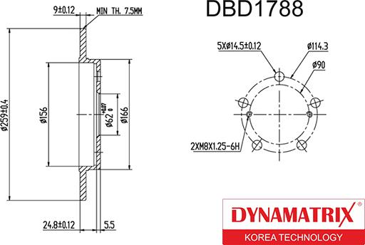 Dynamatrix DBD1788 - Bremžu diski autospares.lv