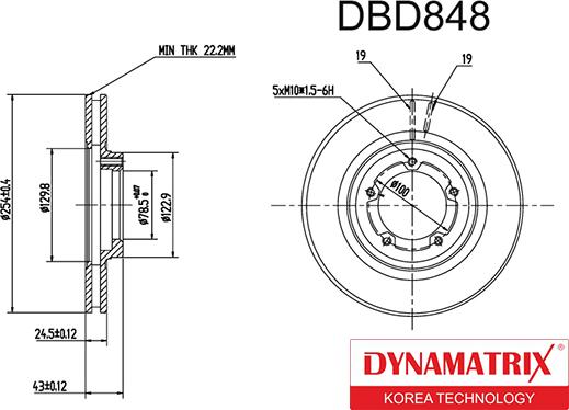 Dynamatrix DBD848 - Bremžu diski www.autospares.lv