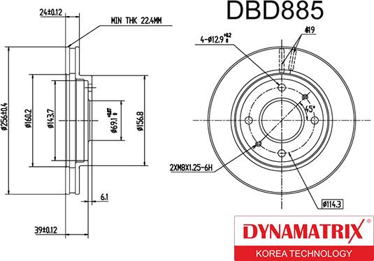 Dynamatrix DBD885 - Bremžu diski www.autospares.lv