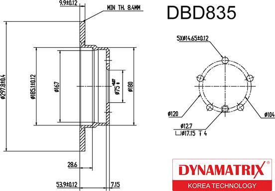 Dynamatrix DBD835 - Bremžu diski autospares.lv