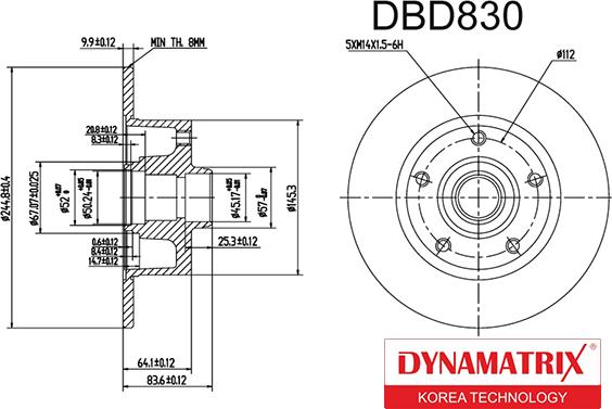 Dynamatrix DBD830 - Bremžu diski www.autospares.lv