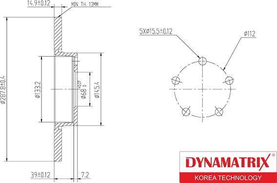 Dynamatrix DBD324 - Bremžu diski www.autospares.lv