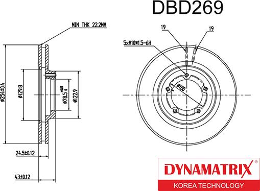 Dynamatrix DBD269 - Bremžu diski www.autospares.lv