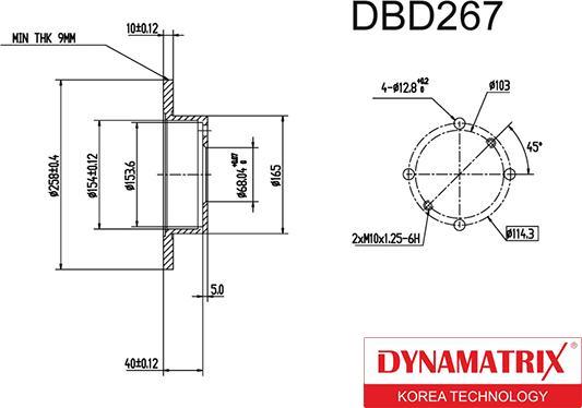 Dynamatrix DBD267 - Bremžu diski www.autospares.lv