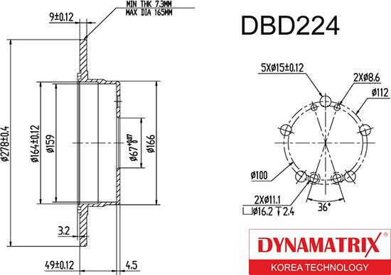 Dynamatrix DBD224 - Bremžu diski www.autospares.lv