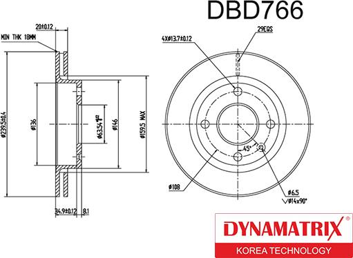 Dynamatrix DBD766 - Bremžu diski autospares.lv