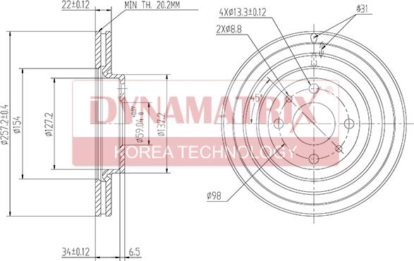 Dynamatrix DBD762 - Bremžu diski www.autospares.lv