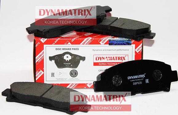 Dynamatrix DBP928 - Тормозные колодки, дисковые, комплект www.autospares.lv