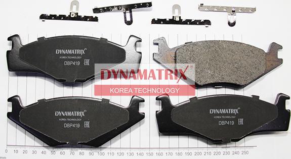 Dynamatrix DBP419 - Тормозные колодки, дисковые, комплект www.autospares.lv