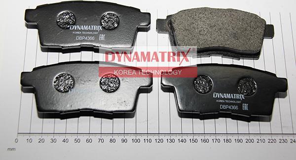 Dynamatrix DBP4366 - Brake Pad Set, disc brake www.autospares.lv