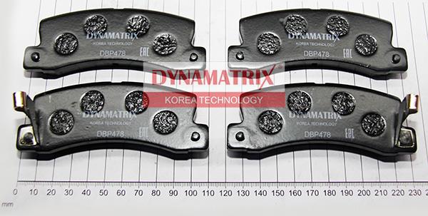 Dynamatrix DBP478 - Тормозные колодки, дисковые, комплект www.autospares.lv