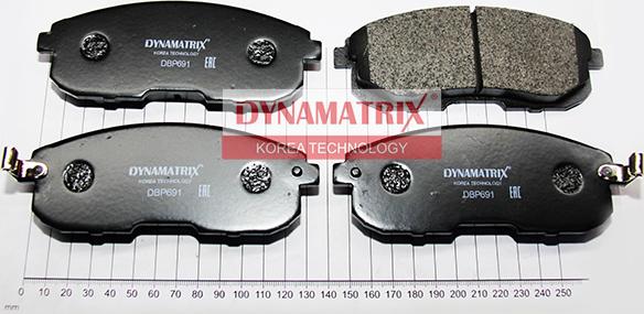 Dynamatrix DBP691 - Тормозные колодки, дисковые, комплект www.autospares.lv