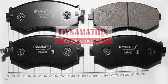 Dynamatrix DBP692 - Тормозные колодки, дисковые, комплект www.autospares.lv