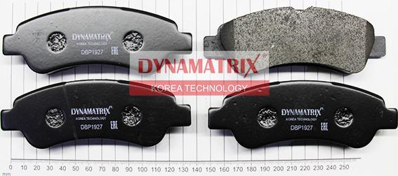 Dynamatrix DBP1927 - Тормозные колодки, дисковые, комплект www.autospares.lv