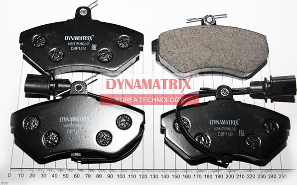 Dynamatrix DBP1451 - Тормозные колодки, дисковые, комплект www.autospares.lv