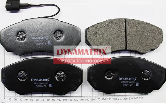 Dynamatrix DBP1478 - Тормозные колодки, дисковые, комплект www.autospares.lv