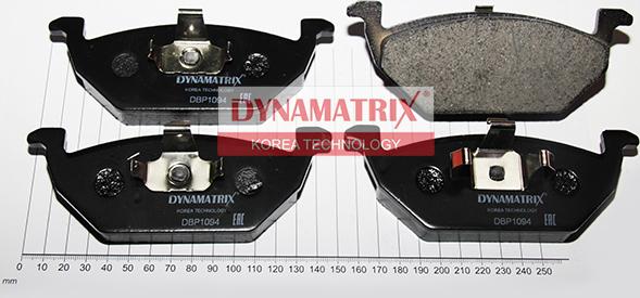 Dynamatrix DBP1094 - Тормозные колодки, дисковые, комплект www.autospares.lv