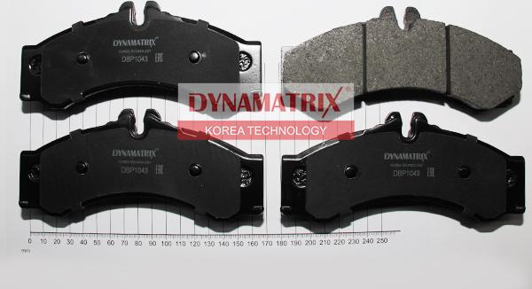 Dynamatrix DBP1043 - Тормозные колодки, дисковые, комплект www.autospares.lv