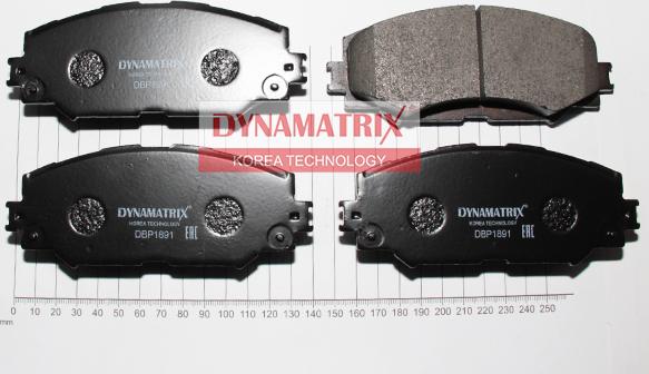 Dynamatrix DBP1891 - Brake Pad Set, disc brake www.autospares.lv