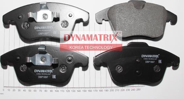 Dynamatrix DBP1897 - Тормозные колодки, дисковые, комплект www.autospares.lv