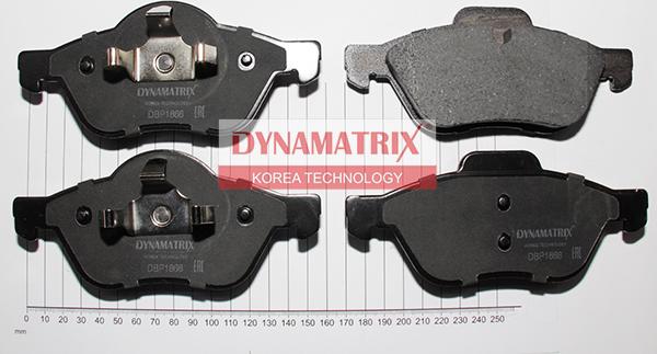 Dynamatrix DBP1866 - Тормозные колодки, дисковые, комплект www.autospares.lv