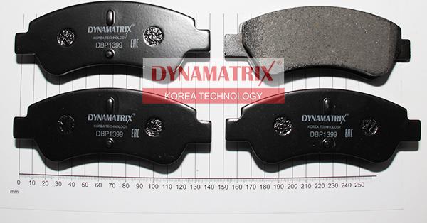 Dynamatrix DBP1399 - Тормозные колодки, дисковые, комплект www.autospares.lv