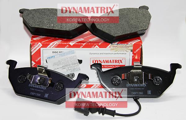 Dynamatrix DBP1398 - Тормозные колодки, дисковые, комплект www.autospares.lv