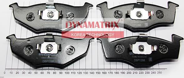 Dynamatrix DBP1288 - Тормозные колодки, дисковые, комплект www.autospares.lv