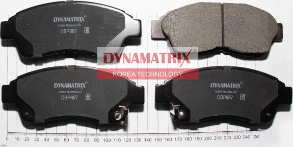 Dynamatrix DBP867 - Brake Pad Set, disc brake www.autospares.lv