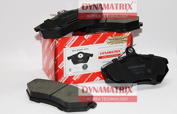 Dynamatrix DBP774 - Тормозные колодки, дисковые, комплект www.autospares.lv