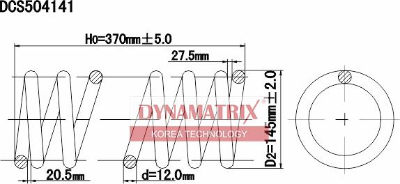 Dynamatrix DCS504141 - Пружина ходовой части www.autospares.lv