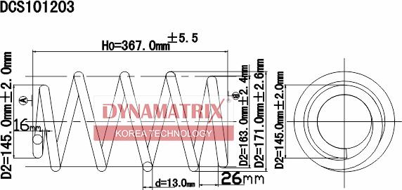 Dynamatrix DCS101203 - Balstiekārtas atspere www.autospares.lv