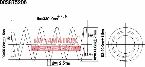 Dynamatrix DCS875206 - Balstiekārtas atspere www.autospares.lv