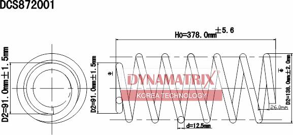 Dynamatrix DCS872001 - Пружина ходовой части www.autospares.lv