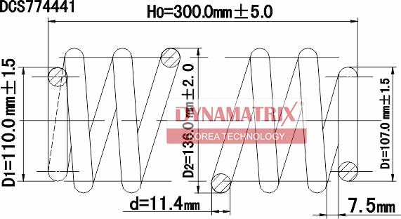 Dynamatrix DCS774441 - Balstiekārtas atspere www.autospares.lv