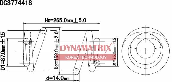 Dynamatrix DCS774418 - Balstiekārtas atspere www.autospares.lv