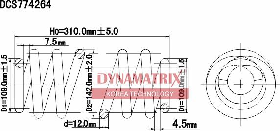 Dynamatrix DCS774264 - Balstiekārtas atspere autospares.lv