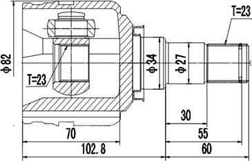 Dynamatrix DCV659023 - Šarnīru komplekts, Piedziņas vārpsta autospares.lv