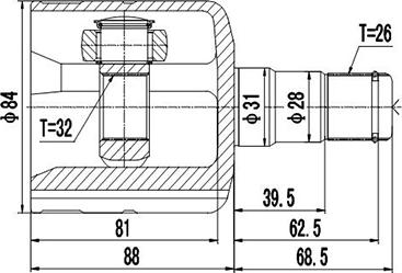 Dynamatrix DCV661011 - Šarnīru komplekts, Piedziņas vārpsta www.autospares.lv