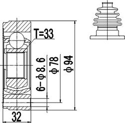 Dynamatrix DCV603005 - Шарнирный комплект, ШРУС, приводной вал www.autospares.lv