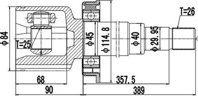 Dynamatrix DCV618041 - Шарнирный комплект, ШРУС, приводной вал www.autospares.lv