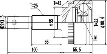 Dynamatrix DCV841048 - Šarnīru komplekts, Piedziņas vārpsta www.autospares.lv