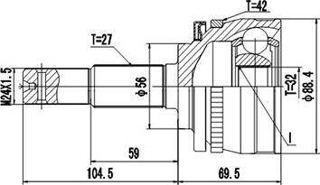 Dynamatrix DCV841007 - Šarnīru komplekts, Piedziņas vārpsta autospares.lv