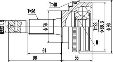 Dynamatrix DCV859006 - Šarnīru komplekts, Piedziņas vārpsta autospares.lv