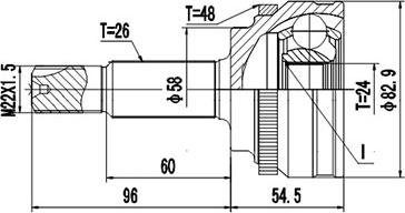 Dynamatrix DCV859153 - Šarnīru komplekts, Piedziņas vārpsta autospares.lv