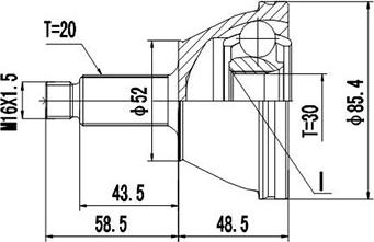 Dynamatrix DCV854002 - Joint Kit, drive shaft www.autospares.lv