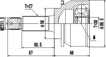 Dynamatrix DCV856004 - Шарнирный комплект, ШРУС, приводной вал www.autospares.lv