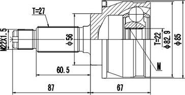 Dynamatrix DCV856005 - Шарнирный комплект, ШРУС, приводной вал www.autospares.lv