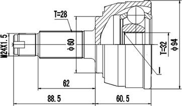 Dynamatrix DCV851017 - Šarnīru komplekts, Piedziņas vārpsta www.autospares.lv