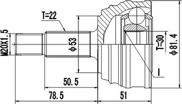 Dynamatrix DCV853008 - Šarnīru komplekts, Piedziņas vārpsta www.autospares.lv